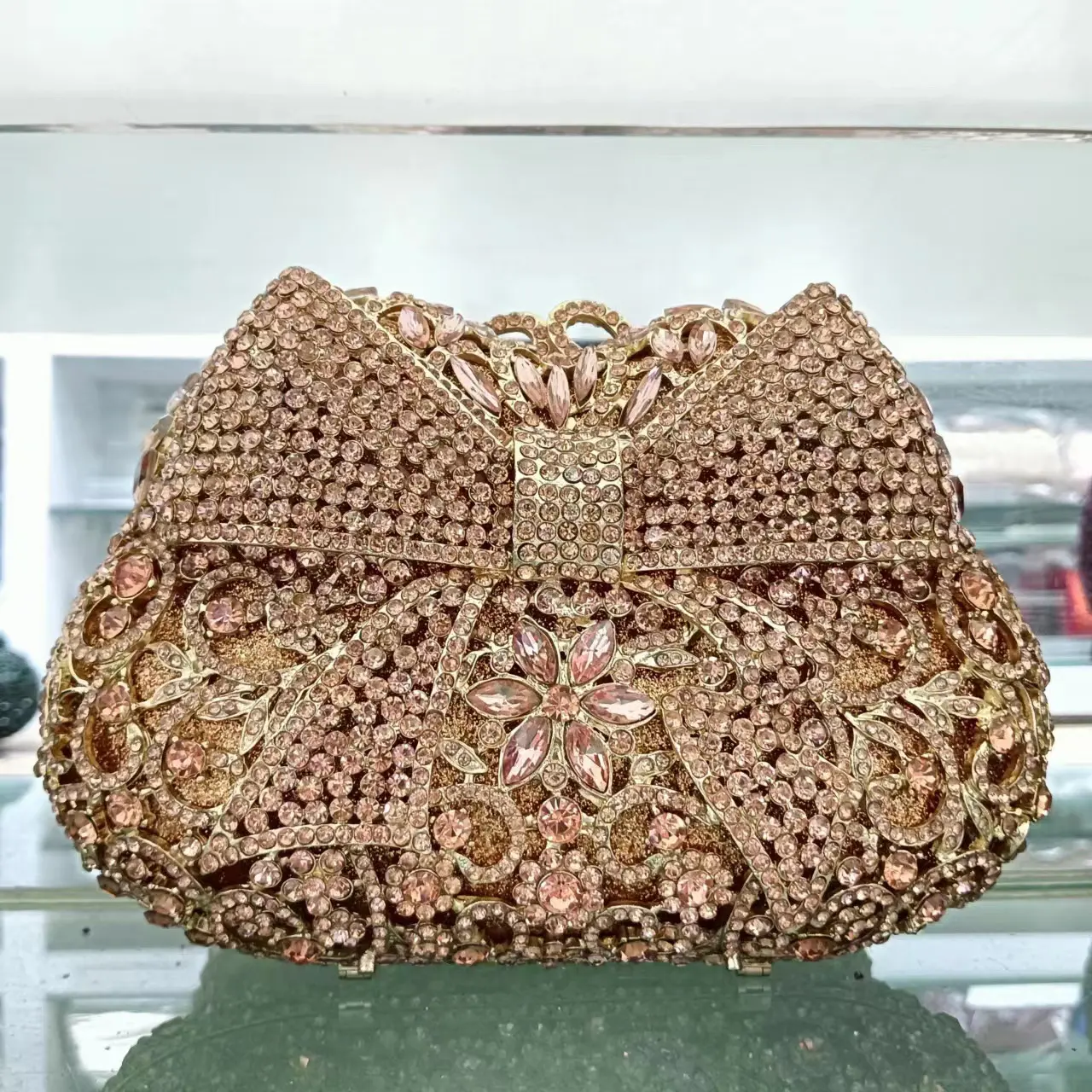 Lady Green/Fushia Rhinestone Evening Clutches Bags Female Diamond Handbag Female Wallets Ladies Party Prom Phone Purses Bags