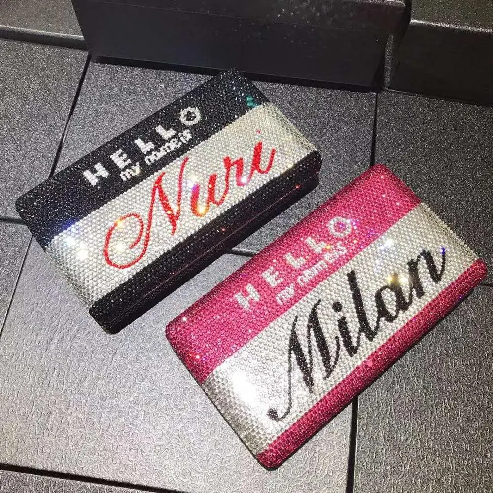 XIYUAN Can Custom Made Any Name Crystals Evening Clutch Bags Women 2024 Diamonds Purses And Handbags Wedding Party Clutches y