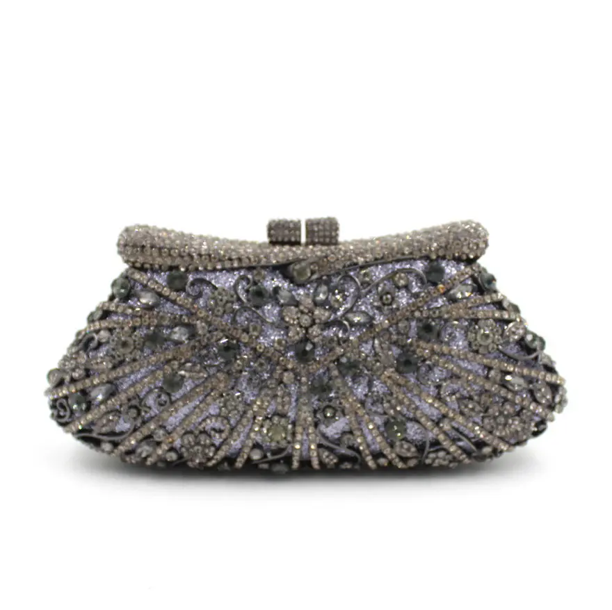 XIYUAN  Womens Handbags and Purses Clutch Evening Bag Rhinestone Bag Metallic Diamonds Bridal Party Luxury Bridal Wedding bags