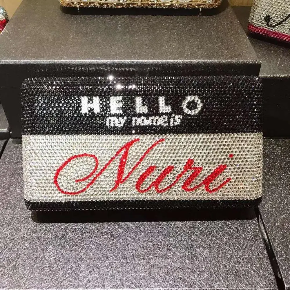 XIYUAN Can Custom Made Any Name Crystals Evening Clutch Bags Women 2024 Diamonds Purses And Handbags Wedding Party Clutches y