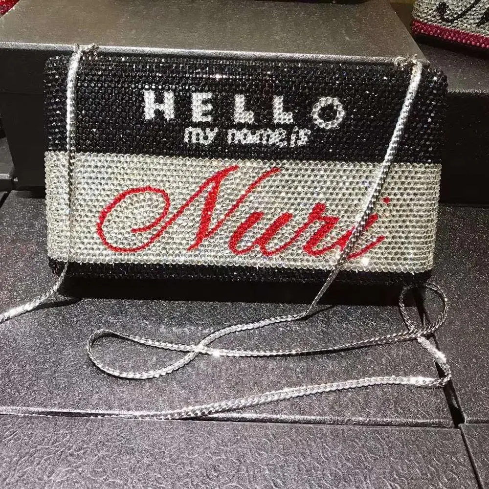 XIYUAN Can Custom Made Any Name Crystals Evening Clutch Bags Women 2024 Diamonds Purses And Handbags Wedding Party Clutches y