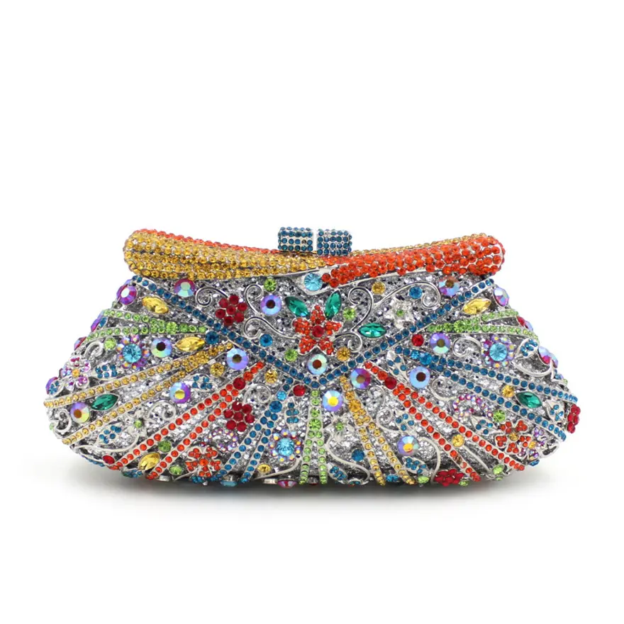 XIYUAN  Womens Handbags and Purses Clutch Evening Bag Rhinestone Bag Metallic Diamonds Bridal Party Luxury Bridal Wedding bags