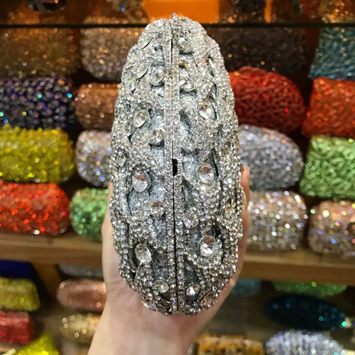 XIYUAN Women Gems Clutch Purse Lady Stones Minaudiere Purses Party Dinner Rhinestone Handbags Crystal Evening Bags and Clutches