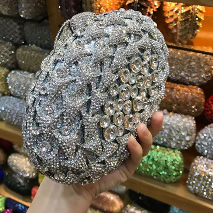 XIYUAN Women Gems Clutch Purse Lady Stones Minaudiere Purses Party Dinner Rhinestone Handbags Crystal Evening Bags and Clutches