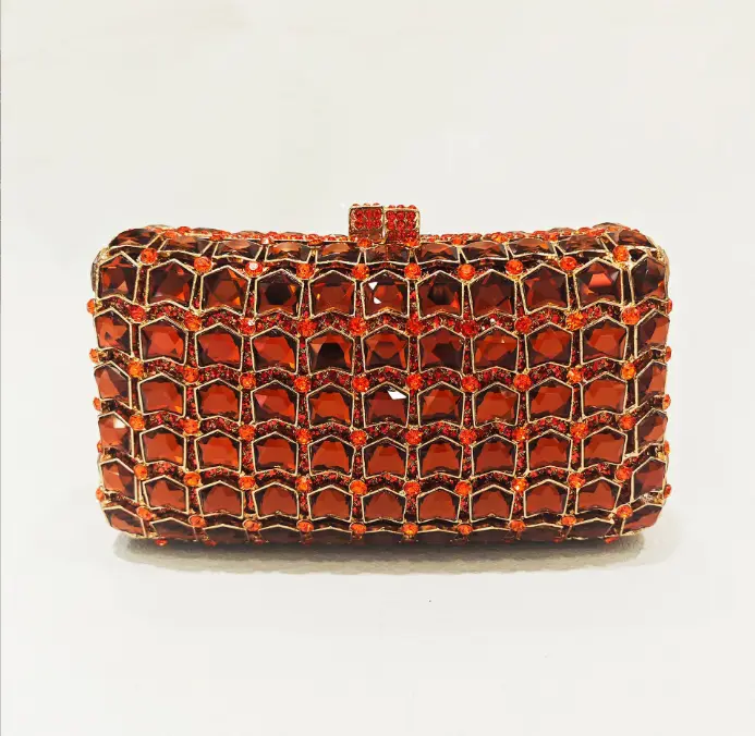 XIYUAN Stone Evening Clutch Bags Big Rhinestones Wedding Gems Long Chain Shoulder Bag Bridal Clutches Women Crystals Handbags