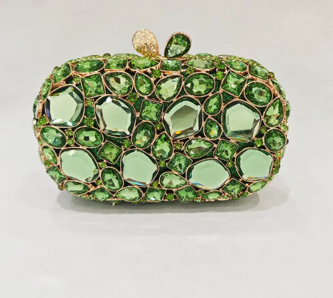 XIYUAN Stone Evening Clutch Bags Big Rhinestones Wedding Gems Long Chain Shoulder Bag Bridal Clutches Women Crystals Handbags