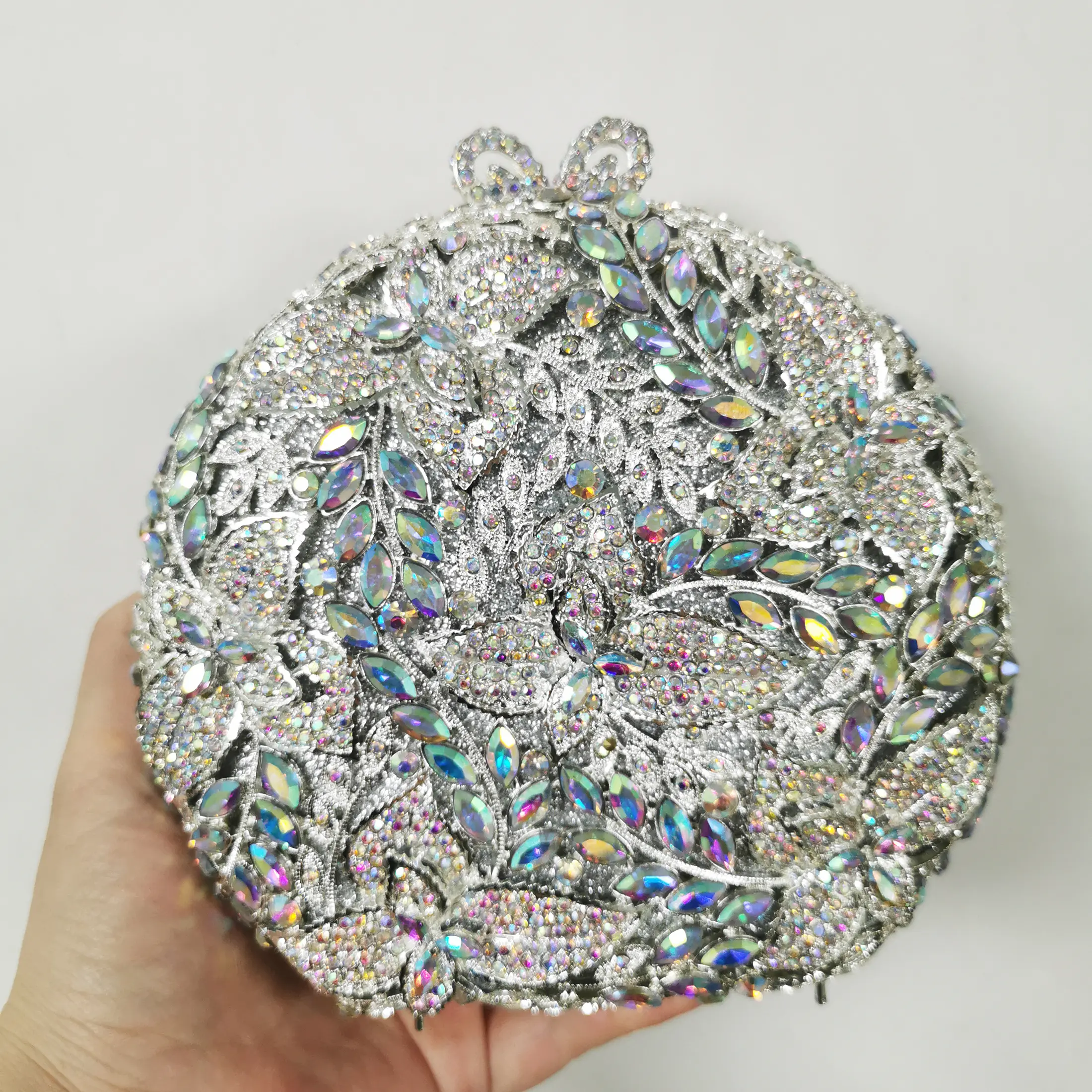 Green Emerald Diamond Women Crystal Evening Bags For Party Minaudiere Bag Wedding Clutch Bridal Bag Ladies Metal Crystal Clutch
