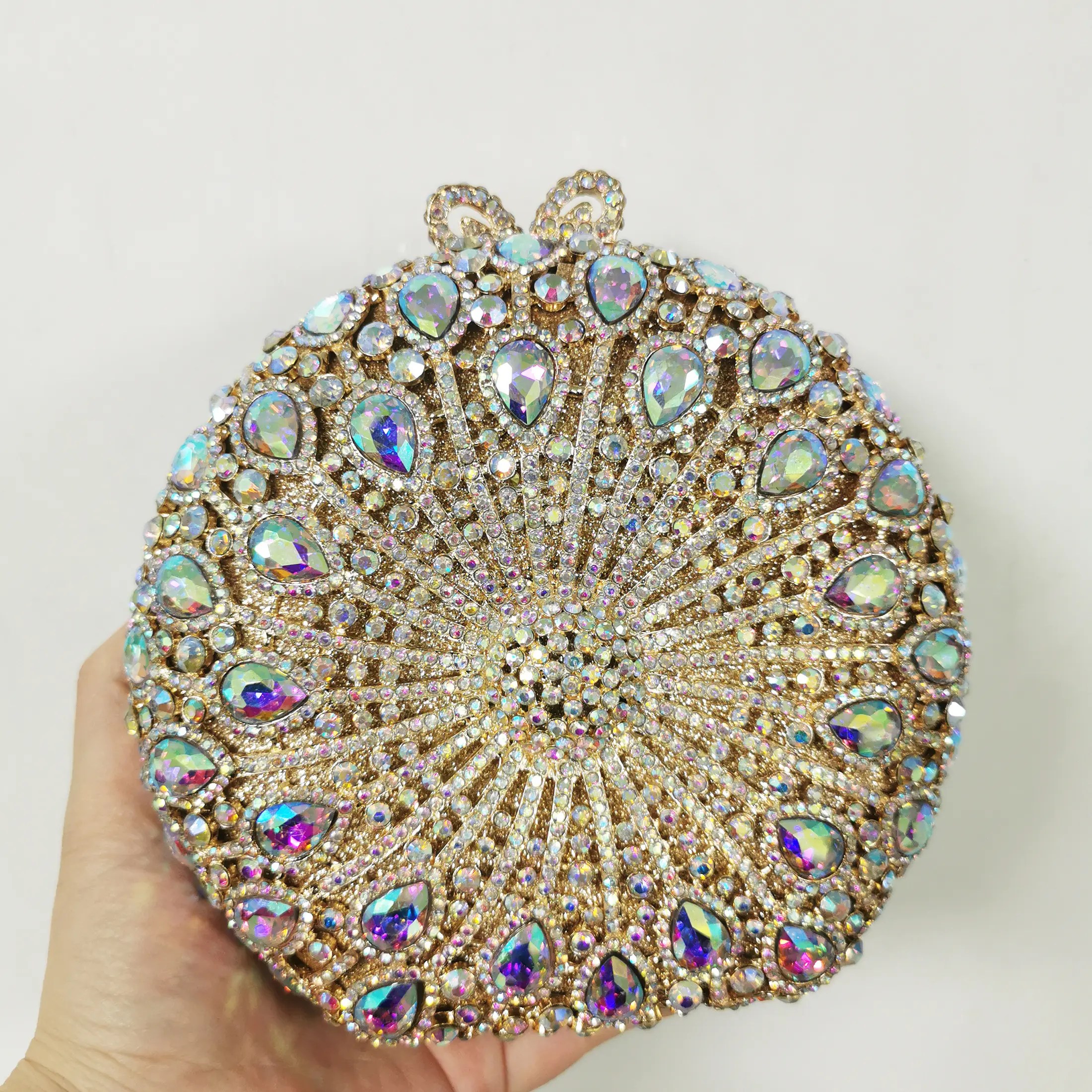 Green Emerald Diamond Women Crystal Evening Bags For Party Minaudiere Bag Wedding Clutch Bridal Bag Ladies Metal Crystal Clutch