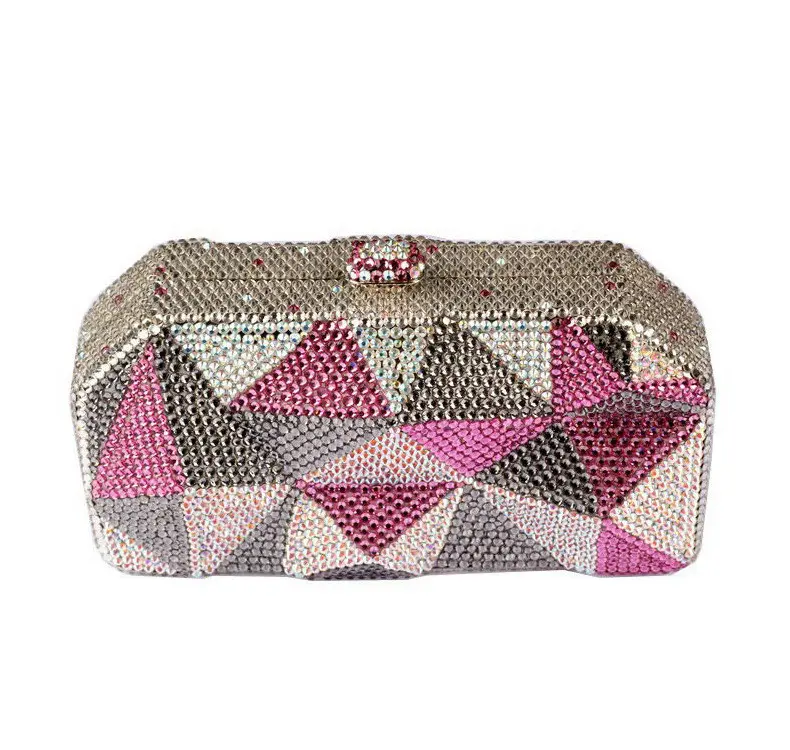 XIYUAN Women Gems Evening Bags Luxury Wedding Clutch Purses Metal Dinner Handbags Party Green Clutches Purse For Bridal Wedding
