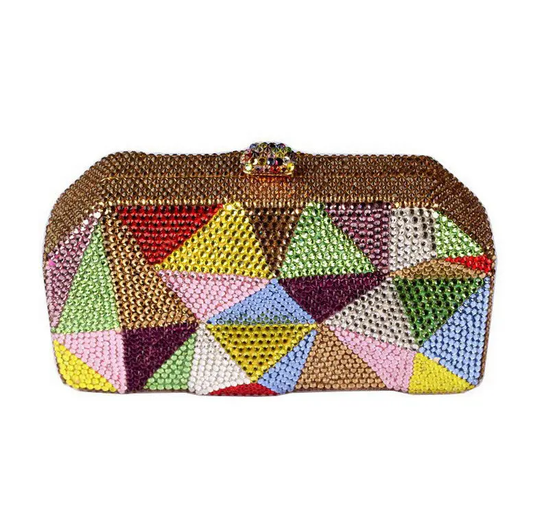 XIYUAN Women Gems Evening Bags Luxury Wedding Clutch Purses Metal Dinner Handbags Party Green Clutches Purse For Bridal Wedding