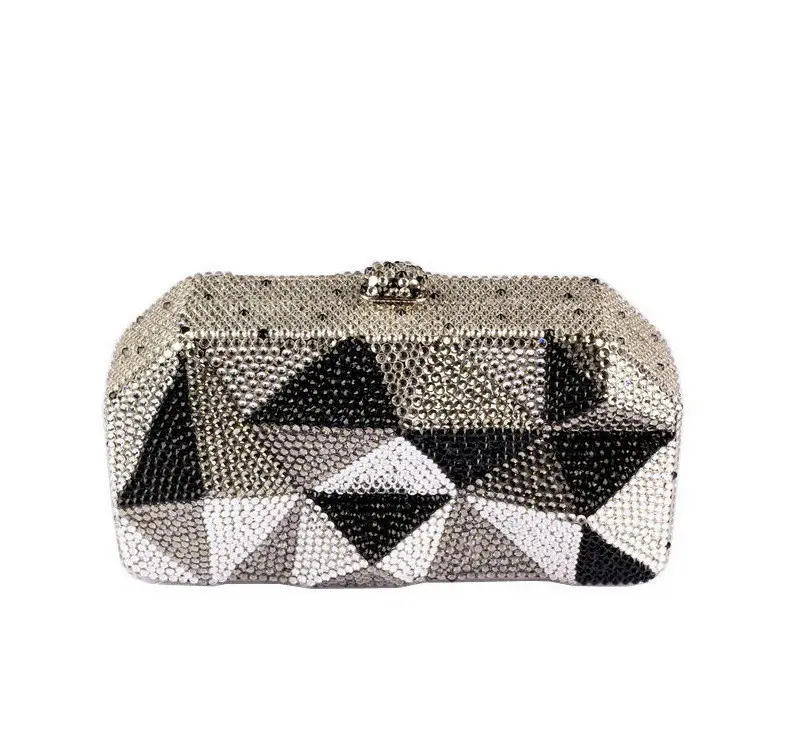 XIYUAN Women Gems Evening Bags Luxury Wedding Clutch Purses Metal Dinner Handbags Party Green Clutches Purse For Bridal Wedding