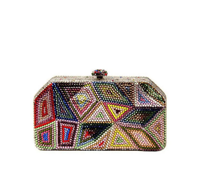XIYUAN Women Gems Evening Bags Luxury Wedding Clutch Purses Metal Dinner Handbags Party Green Clutches Purse For Bridal Wedding