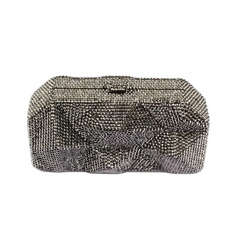 XIYUAN Women Gems Evening Bags Luxury Wedding Clutch Purses Metal Dinner Handbags Party Green Clutches Purse For Bridal Wedding