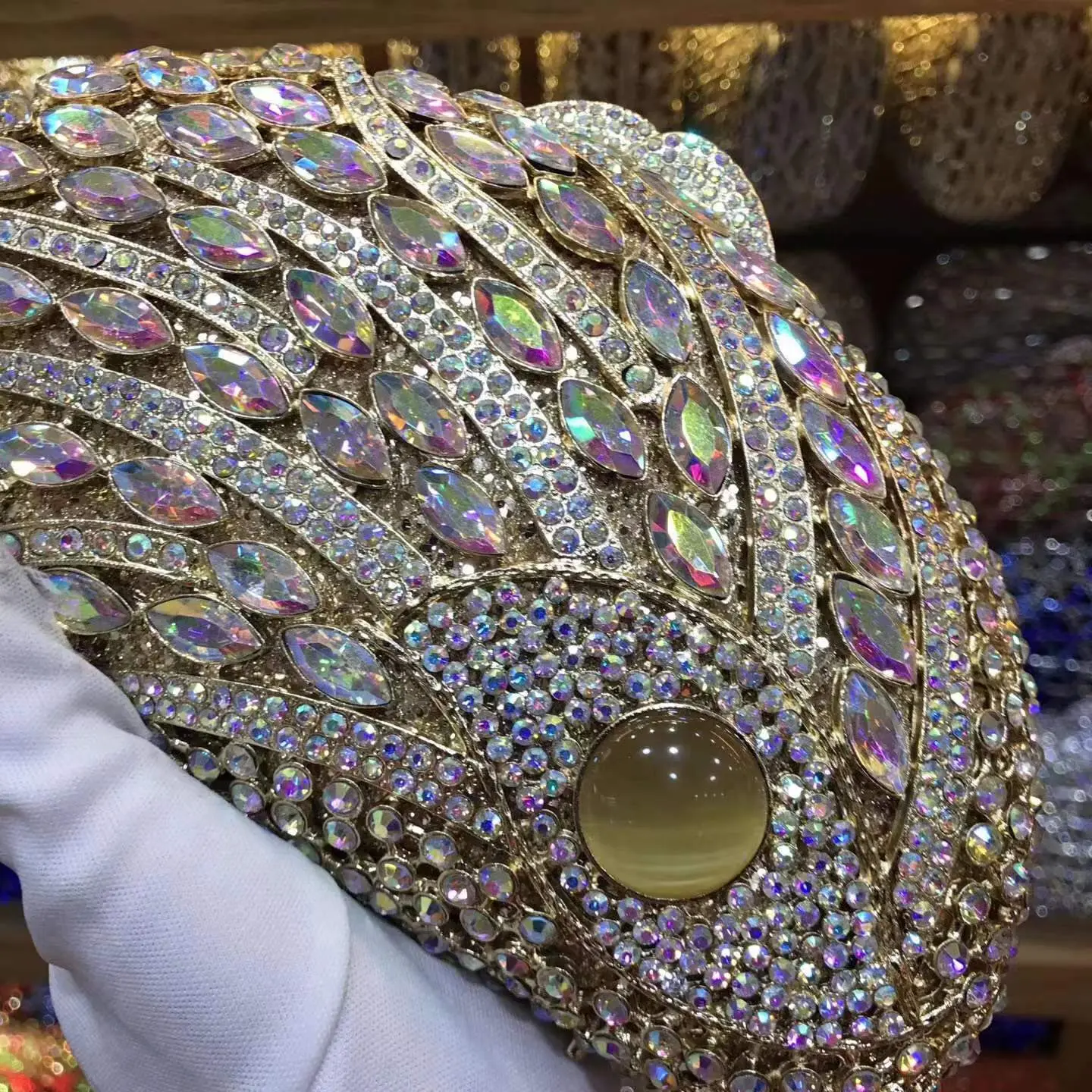 XIYUAN Women Silver Crystal Evening Bags Wedding Party Big Stones Clutch Bags Bridal Red Rhinestone Clutches Bags and Handbags