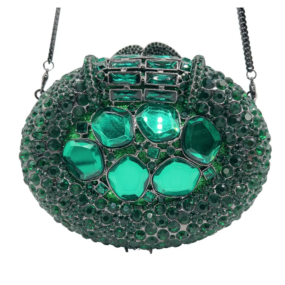 XIYUAN Women Large Stone Evening Bag Ladies Luxury Bridal Handbag Silver Crystal Clutch Luxury Diamond Party Purse Shoulder Bags