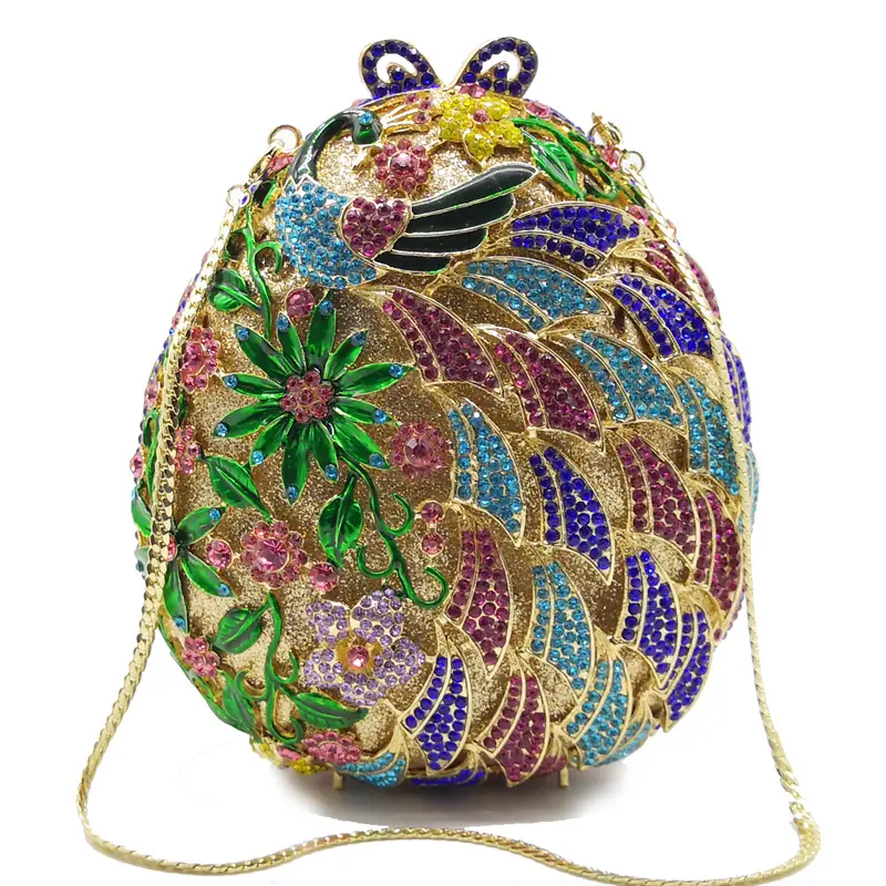 Luxury messenger bags Handbags Women Crystal diamond Clutch Flower Evening Bags Wedding Floral Handbags Bridal Party Purse red