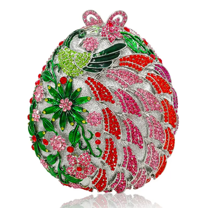 Luxury messenger bags Handbags Women Crystal diamond Clutch Flower Evening Bags Wedding Floral Handbags Bridal Party Purse red