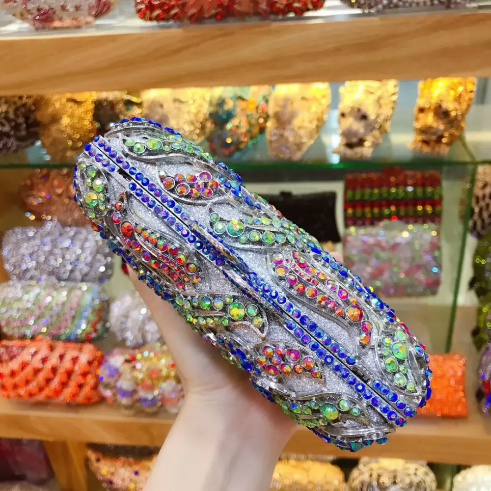 XIYUAN Lady Crystals Evening Bags Women 2024 Sparkling Diamond Evening Handbags Metal Clutch Purses And Handbag Wedding Purses