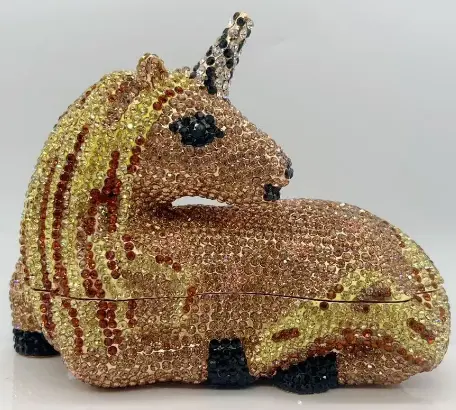 Luxury Funny Unicorn Crystals Day Clutches Women party evening handbag diamonds purses bridal wedding party Phone purses bag