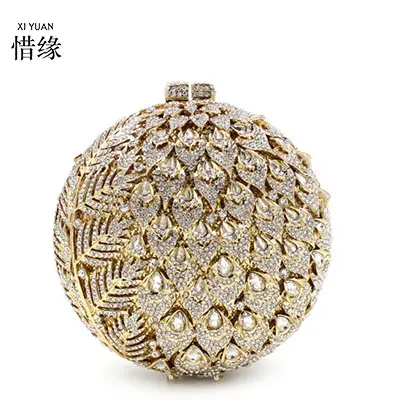 XIYUAN Crystal Clutches Diamonds Chain Evening Bag Wedding Party Rhinestones Clutch Bag Purse Evening Bags Female Bridal Handbag