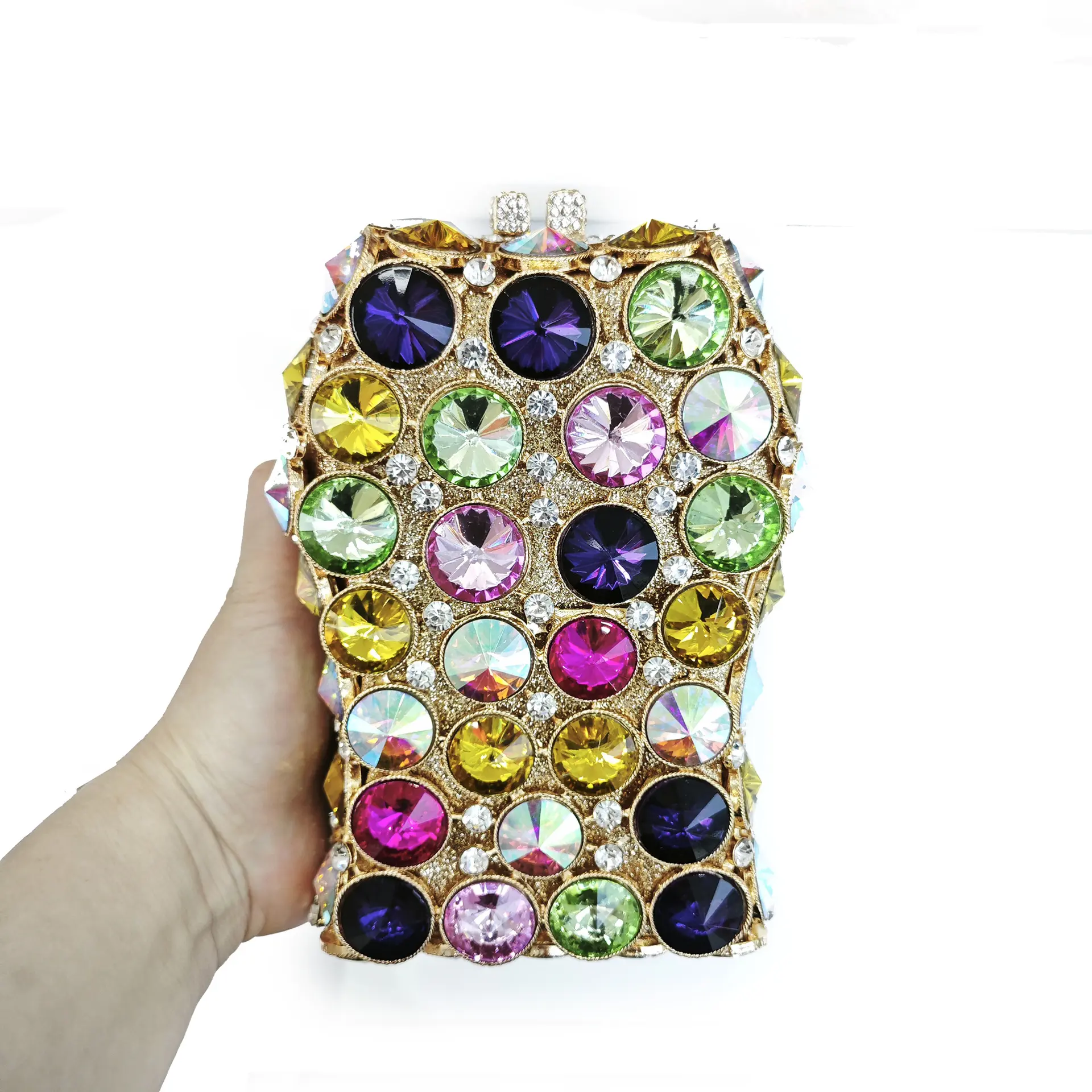 XIYUAN Silver Rhinestone Evening Clutch Purse Wedding Party Formal Metalic Handbag Bridal Minaudiere Female Clutches Dinner Bags