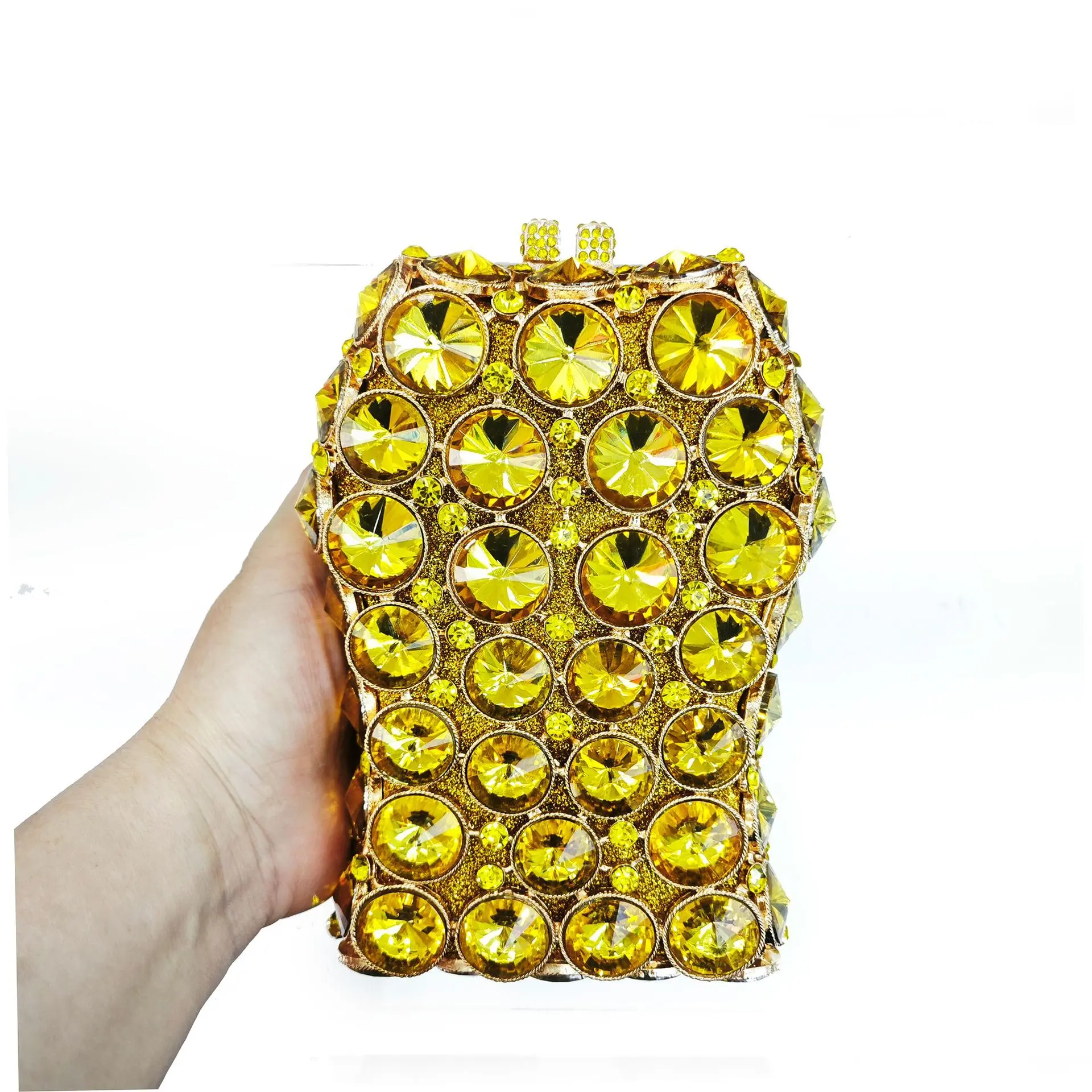XIYUAN Silver Rhinestone Evening Clutch Purse Wedding Party Formal Metalic Handbag Bridal Minaudiere Female Clutches Dinner Bags