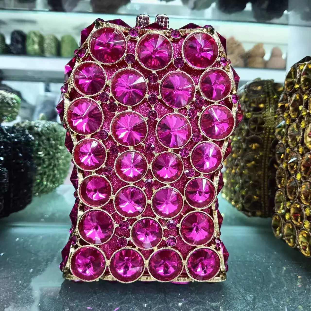 XIYUAN Silver Rhinestone Evening Clutch Purse Wedding Party Formal Metalic Handbag Bridal Minaudiere Female Clutches Dinner Bags