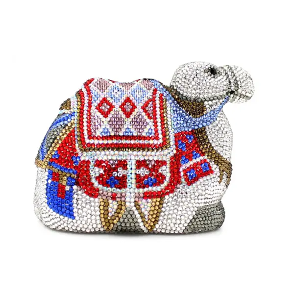 XIYUAN Women's camel shape Banquet Day Clutches Luxury Diamond silver Evening Bag Wedding Party Handbag Purse Shoulder Bag