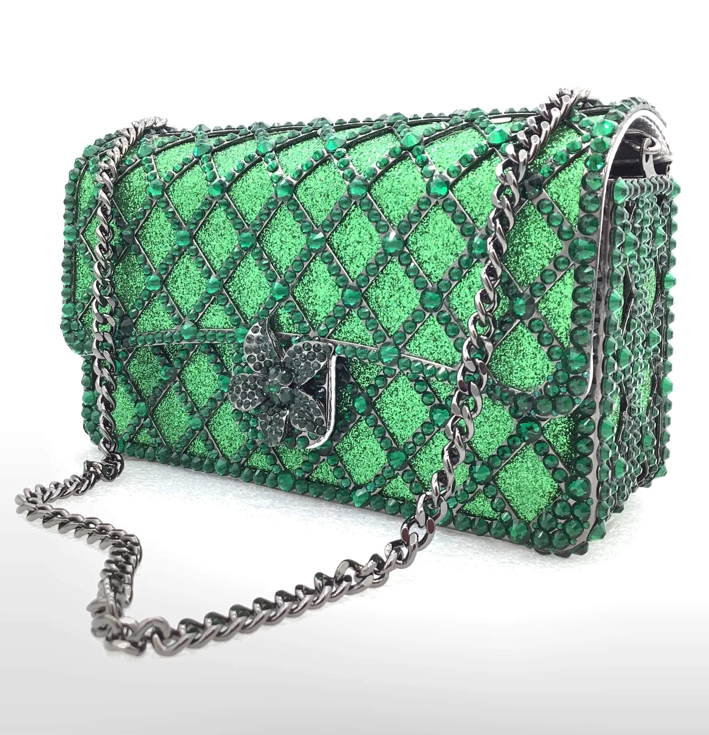 XIYUAN Gold Crystal Evening Clutch Bags Women 2025 Rhinestones Wedding Purses Handbags Lady Luxury Designer Stones Shoulder Bags
