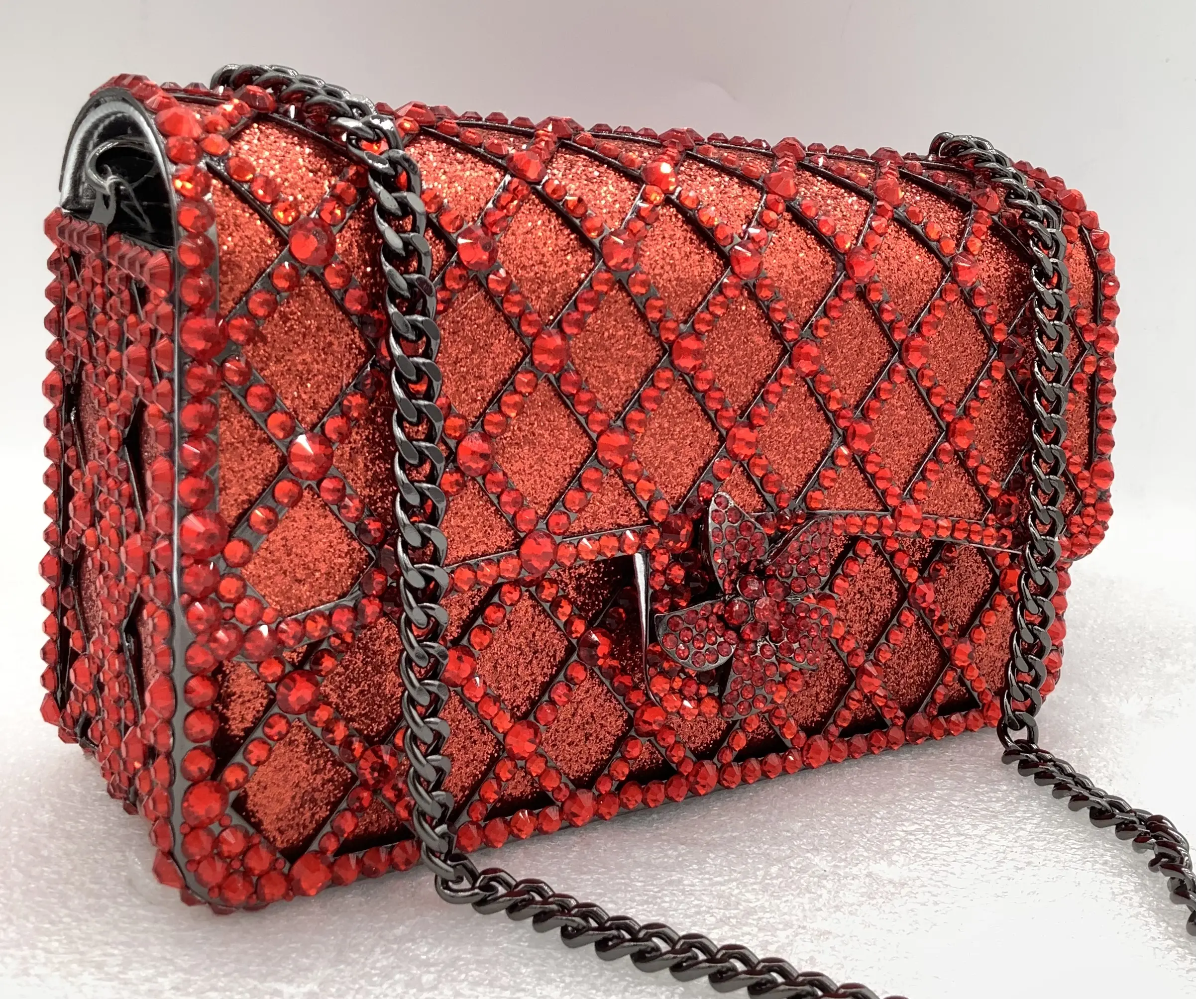 XIYUAN Gold Crystal Evening Clutch Bags Women 2025 Rhinestones Wedding Purses Handbags Lady Luxury Designer Stones Shoulder Bags