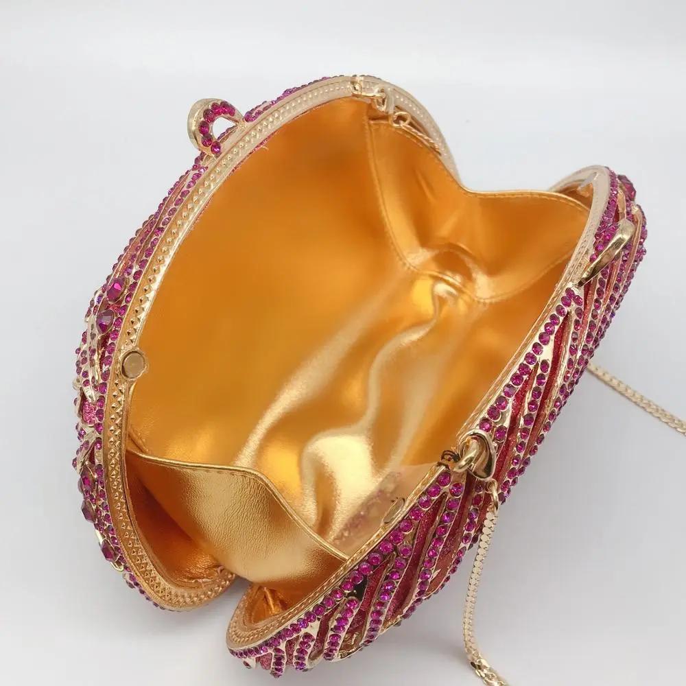 XIYUAN Sparkly Fashion Fuschia Evening Bag Mujer Cocktail Party Purse Wedding Clutch Bag Ladies Pochette Clutches Handbag wallet