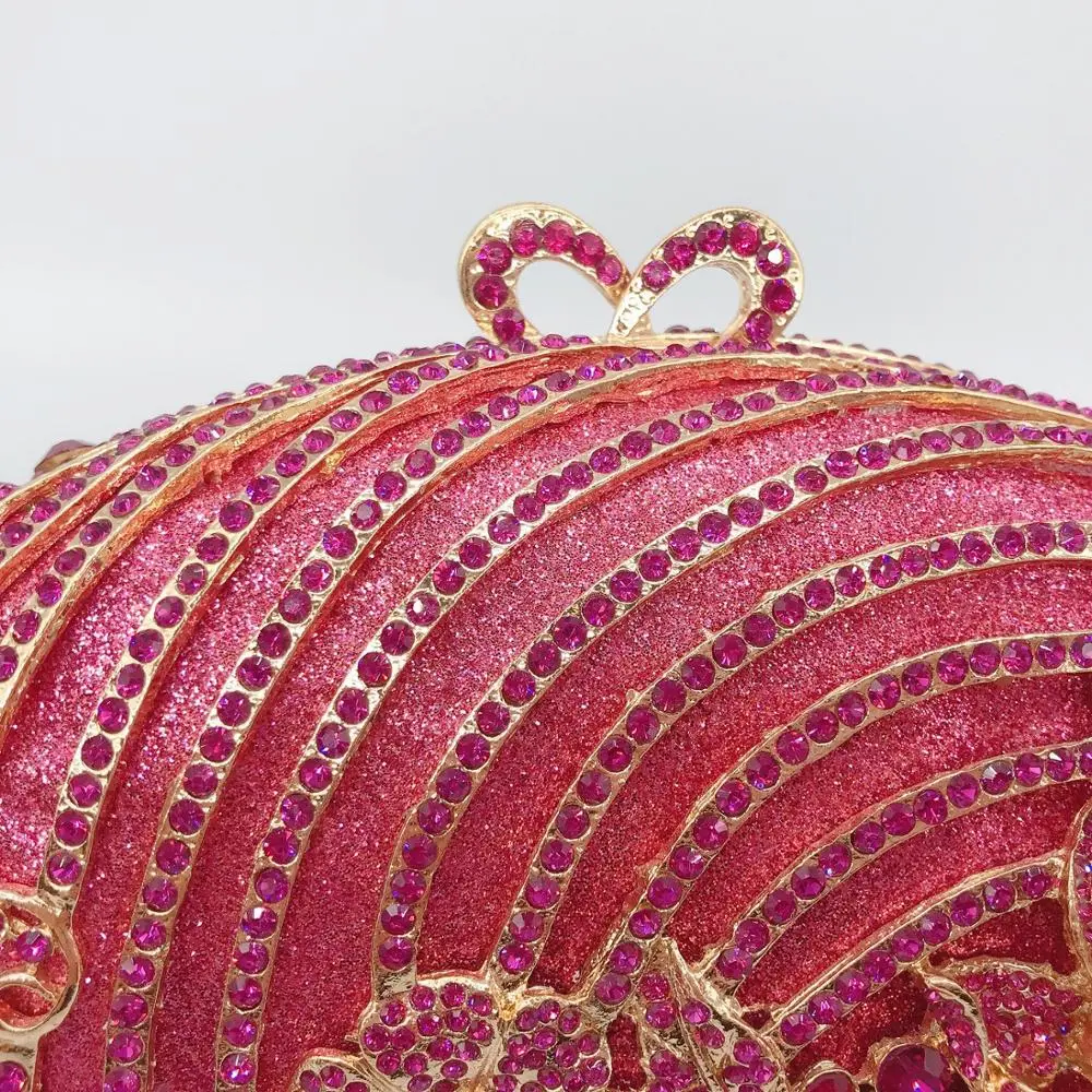 XIYUAN Sparkly Fashion Fuschia Evening Bag Mujer Cocktail Party Purse Wedding Clutch Bag Ladies Pochette Clutches Handbag wallet