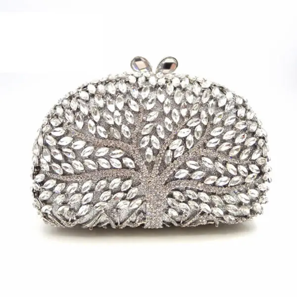 Women Tree Crystal Clutch Bag Stones Evening Bags Bridal Rhinestone Purses and Handbags Wedding Party Clutches Bags Lady Clutch