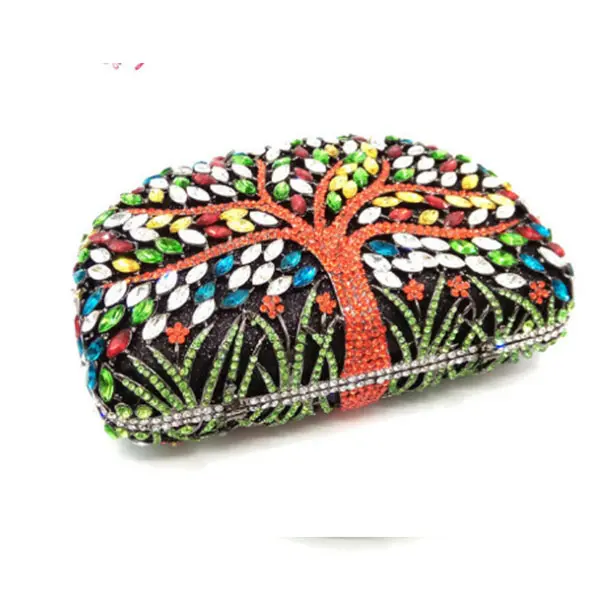 Women Tree Crystal Clutch Bag Stones Evening Bags Bridal Rhinestone Purses and Handbags Wedding Party Clutches Bags Lady Clutch