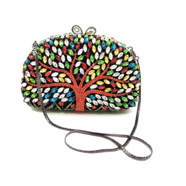 Women Tree Crystal Clutch Bag Stones Evening Bags Bridal Rhinestone Purses and Handbags Wedding Party Clutches Bags Lady Clutch