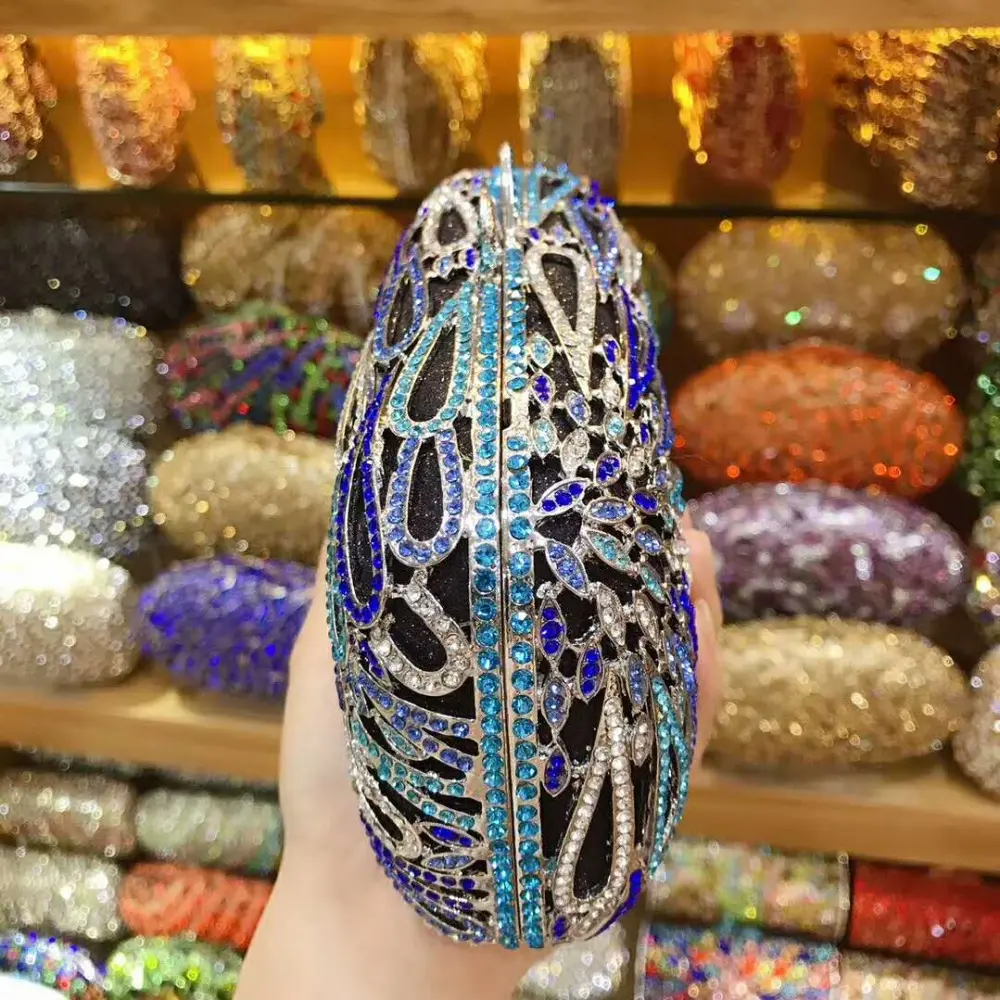 XIYUAN female blue Crystal Diamond Clutch Bag  wedding Party rhinestone clutch Purse Female Pochette Box Evening Bag Handbags