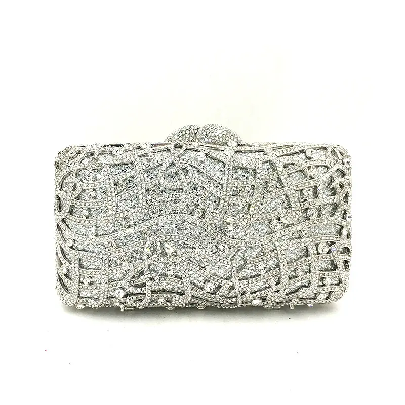 yellow Hollow Out Women red Crystal Clutch purse Evening Bags Diamond Metal Minaudiere Handbags Wedding Cocktail Dinner Purses