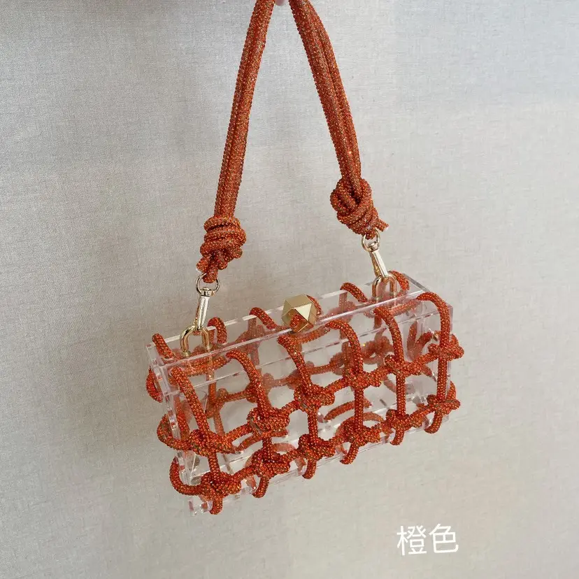 XIYUAN Lady Blue/Orange/red Acrylic Evening Bags Women Party Clutch Purse Ladies Wedding Bridal Handbags Female Handbag Silver