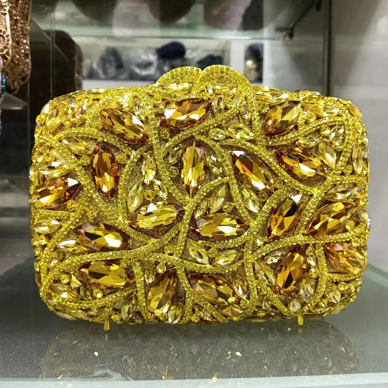 Wedding Bridal Red/Yellow/Blue Gfit Bag Evening Rhinestone Clutches Luxury Mini Women Party Dinner Purses Diamond Handbags Bags