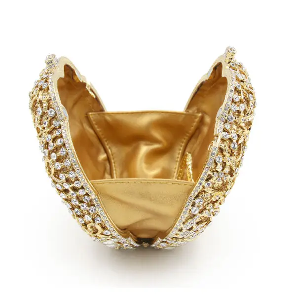 New flowers hollow bird diamond evening clutch purse gold Day Clutches wallet for wedding bridal silver clutches shoulder bag