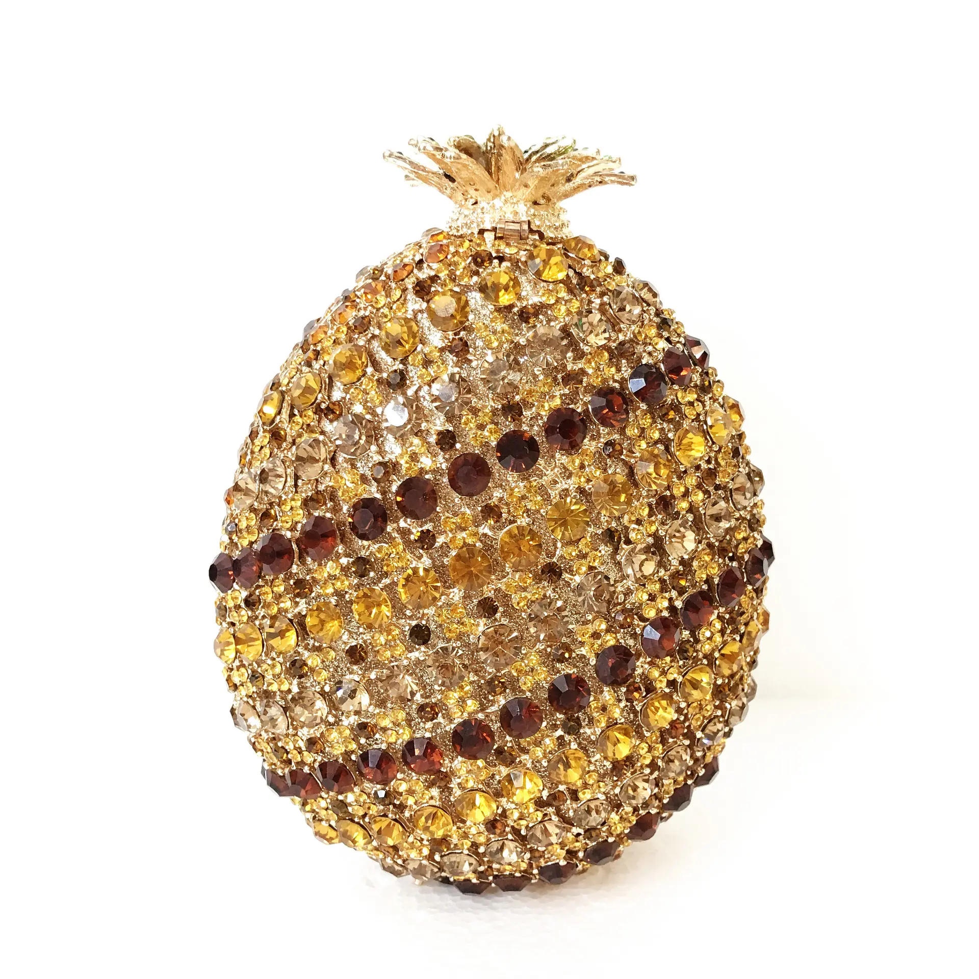 XIYUAN Pineapple Crystal Evening Bag Dinner Diamond-encrusted Banquet Purse Women Glittering Rhinestone Handbag Gold Clutches