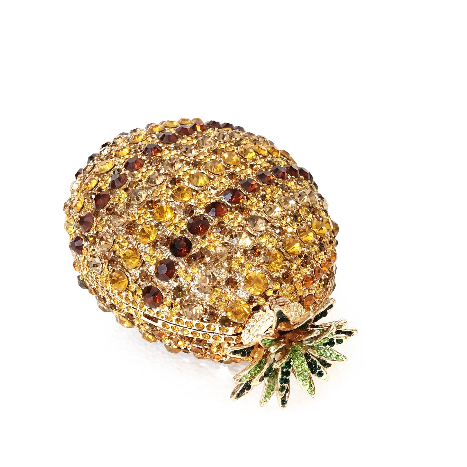 XIYUAN Pineapple Crystal Evening Bag Dinner Diamond-encrusted Banquet Purse Women Glittering Rhinestone Handbag Gold Clutches