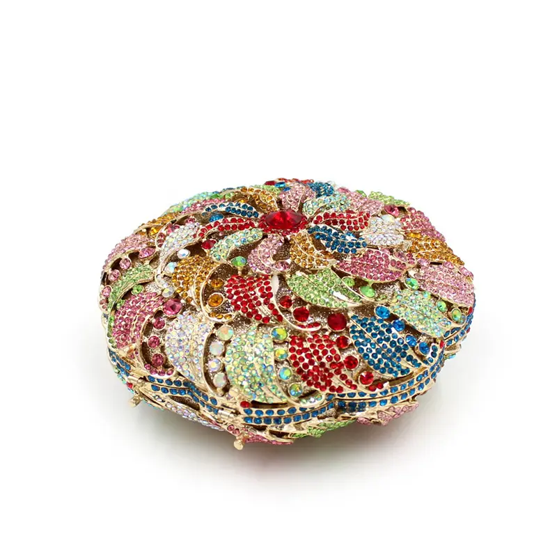 Women Yellow/Red/Pink Crystals Clutch Evening Bags Wedding Party Chain Shoulder Bags Ladies Rhinestones Handbags and Purse