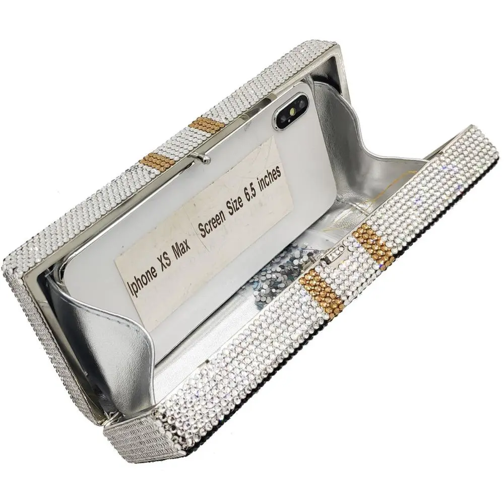 Rhinestone Dollar bags Crystal clutch Purse Women’s Chain Mini Minaudiere Fashion Lady Evening Shoulder Handbag Banquet Clutches