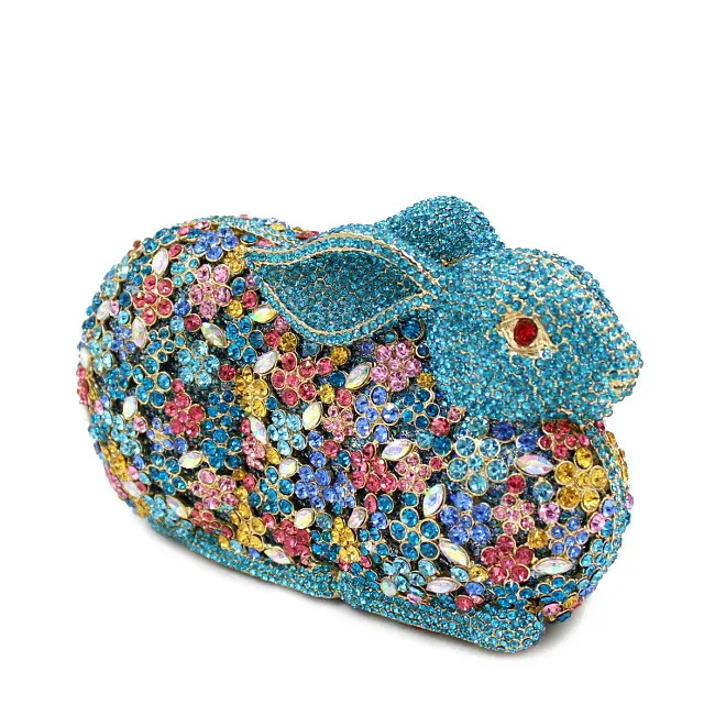 XIYUAN rabbit Ladies Bridal wedding party purses elegant clutch purse women evening party handbag luxury diamonds shoulder bag