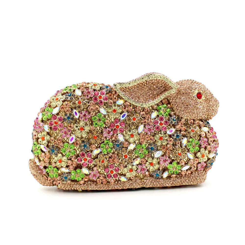 XIYUAN rabbit Ladies Bridal wedding party purses elegant clutch purse women evening party handbag luxury diamonds shoulder bag