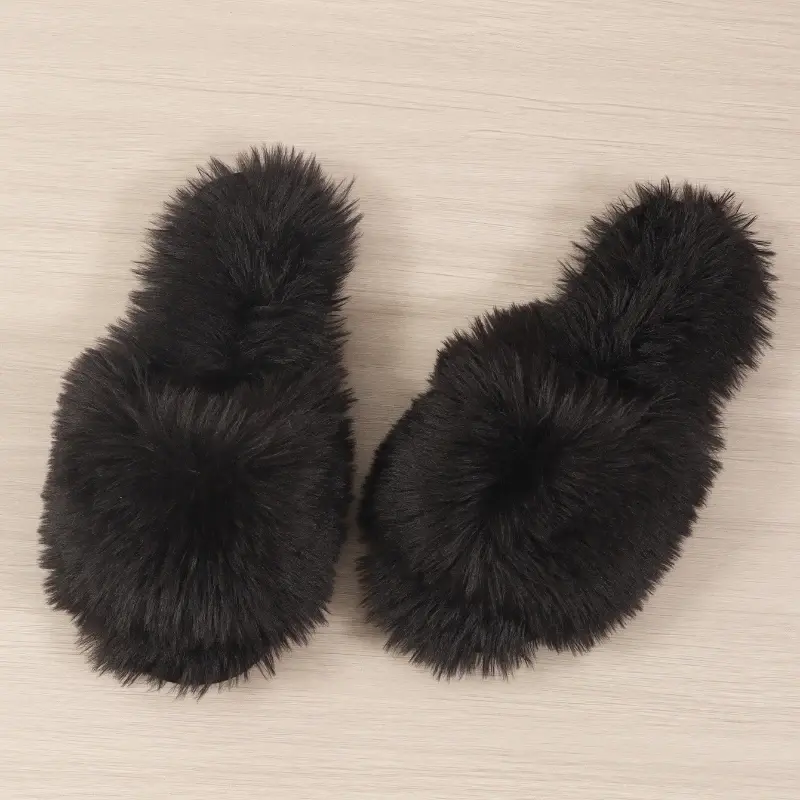 Women's Indoor Slippers 2025 Autumn and Winter New Faux Fur Home Lazy Shoes Soft Sole Girls Fashion Warm Fluffy Slides