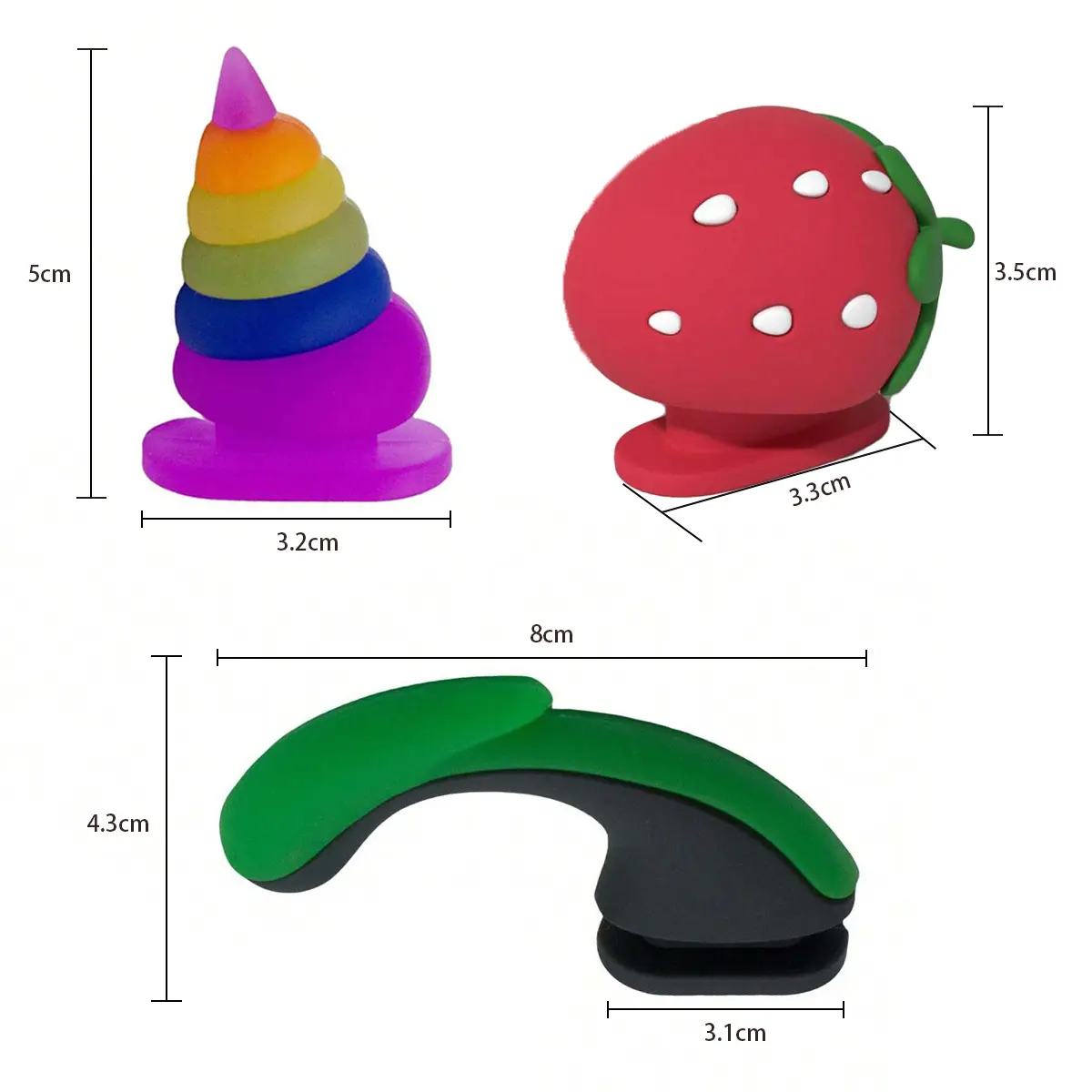 1Pair DIY Shark Slippers Charms Night Glowing Lantern Unicorn Cute Strawberry Panda Ice Cream Fins Shoes Accessories