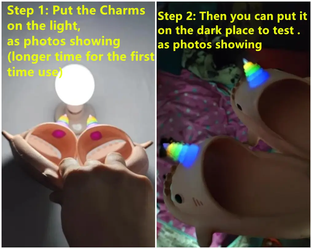 1Pair DIY Shark Slippers Charms Night Glowing Lantern Unicorn Cute Strawberry Panda Ice Cream Fins Shoes Accessories