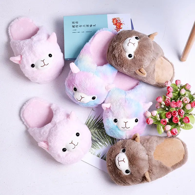 Winter Women Warm Indoor Slippers Ladies Fashion Cute Pink Pig Shoes Women's Soft Short Furry Plush Home Floor Slipper SH467